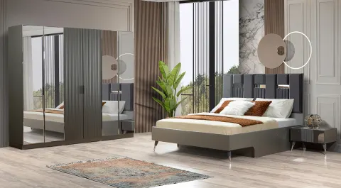Nova Antrasit 6 Kapaklı Yatak Odası Takımı