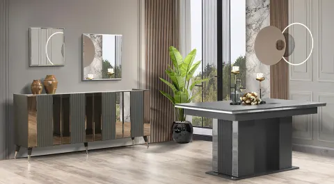 Nova Antrasit Yemek Odası Takımı