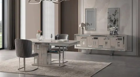 Labranda Gümüş Metal Ayaklı Yemek Odası Takımı