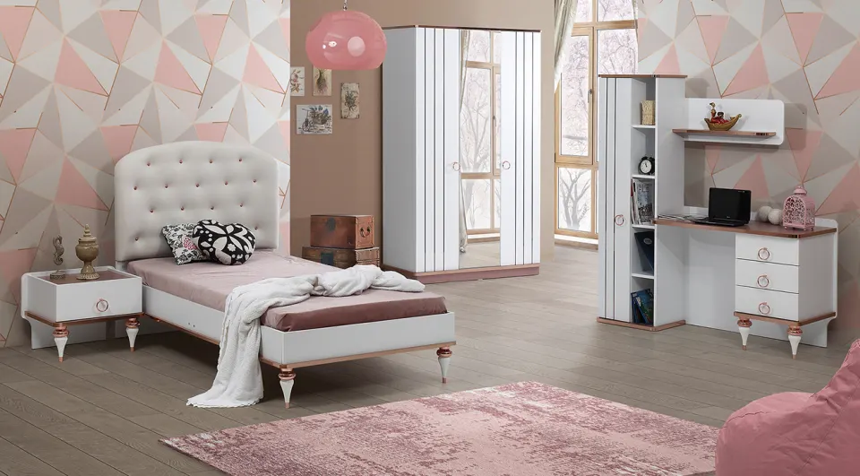 Rose 3 Kapaklı Genç Odası Takımı