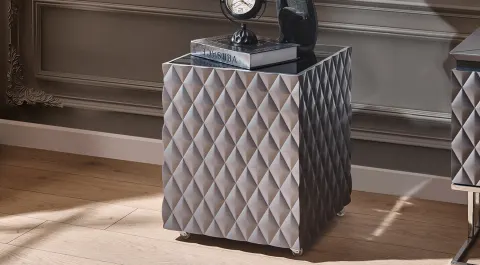 Metalica Gri Luxury Yan Sehpa