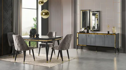 Palma Ahşap Ayaklı Yemek Odası Takımı