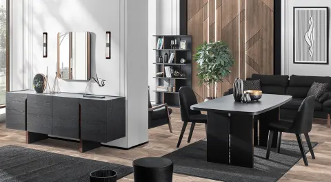 Dark Antrasit Modern Yemek Odası Takımı
