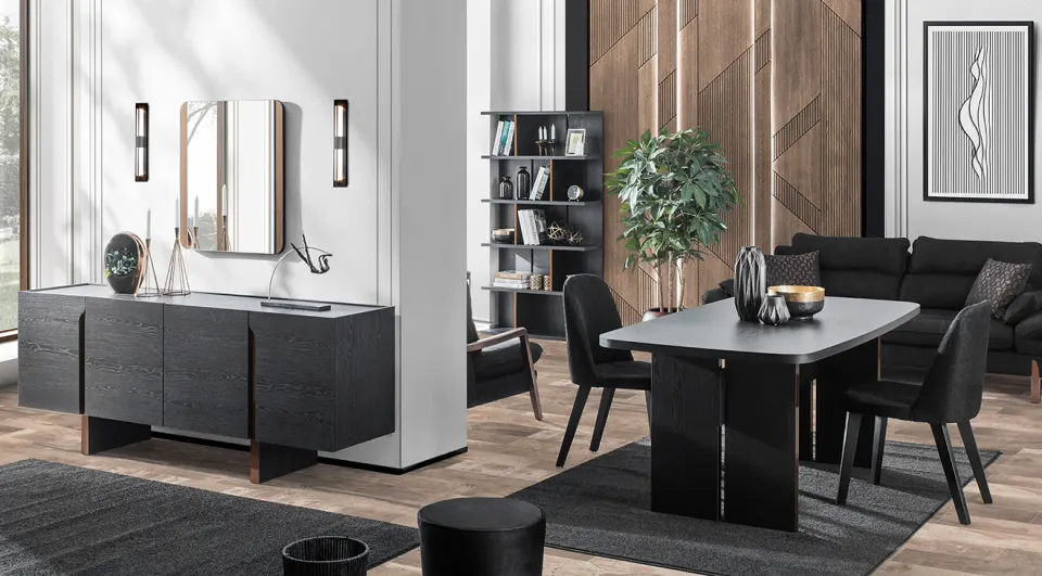 Dark Antrasit Modern Yemek Odası Takımı