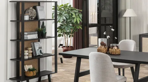 Rattan Dark Kitaplık