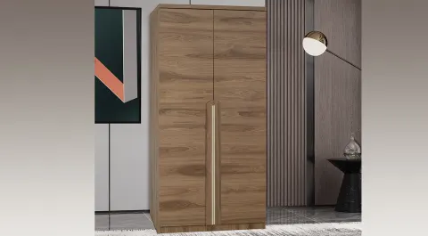 Asel Ceviz Çift Kapaklı Dolap