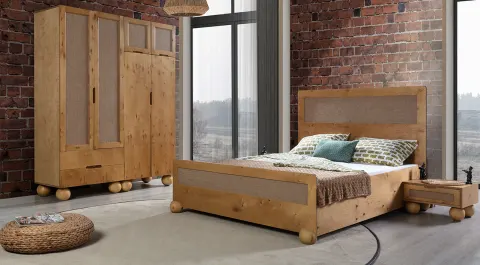 Luna 4 Kapaklı Ceviz Yatak Odası Takımı