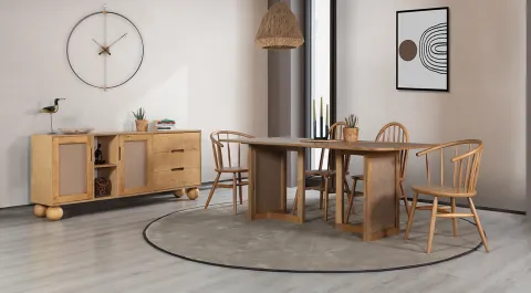 Luna Ceviz Yemek Odası Takımı