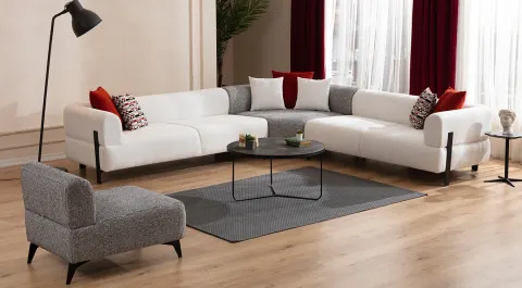 Cratos Metal Ayaklı Köşe Koltuk Takımı