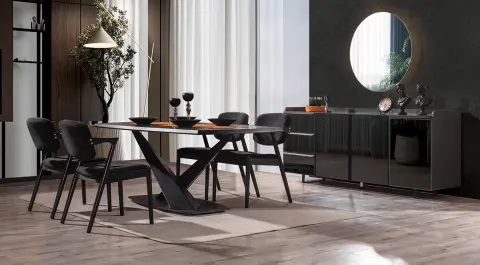 Arya Antrasit Modern Yemek Odası Takımı