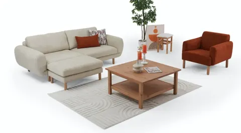Timy Relax Krem Bohem Köşe Koltuk Takımı